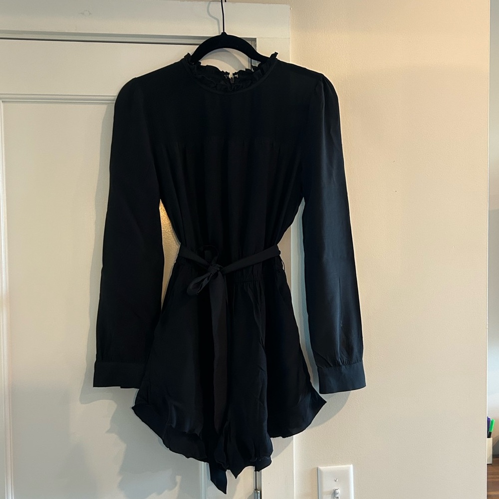 Black Long Sleeve Romper
